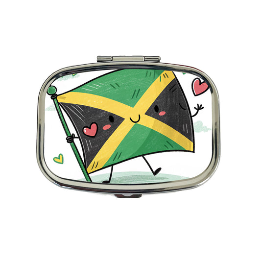 Kawaii Jamaica Flag Travel Pill Box Case