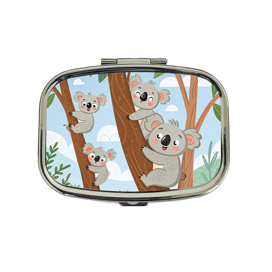 Kawaii Koala Bears Climbing Trees Travel Pill Box Case