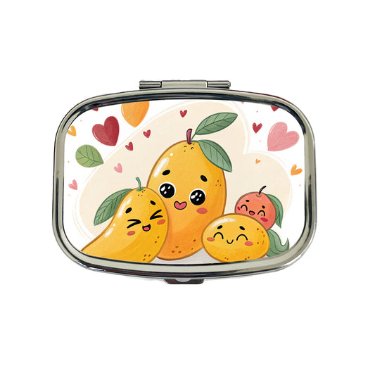 Kawaii Mangos And Hearts Travel Pill Box Case