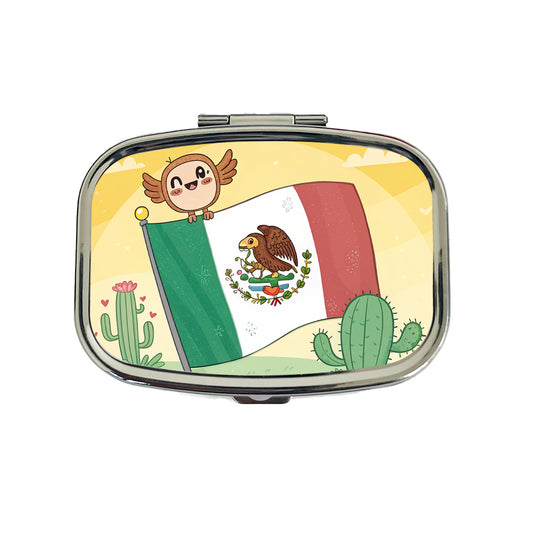 Kawaii Mexico Mexican Flag Travel Pill Box Case