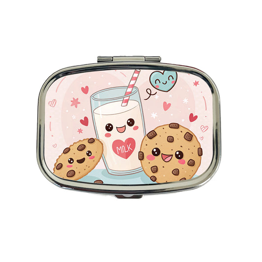 Kawaii Milk And Cookies Travel Pill Box Case