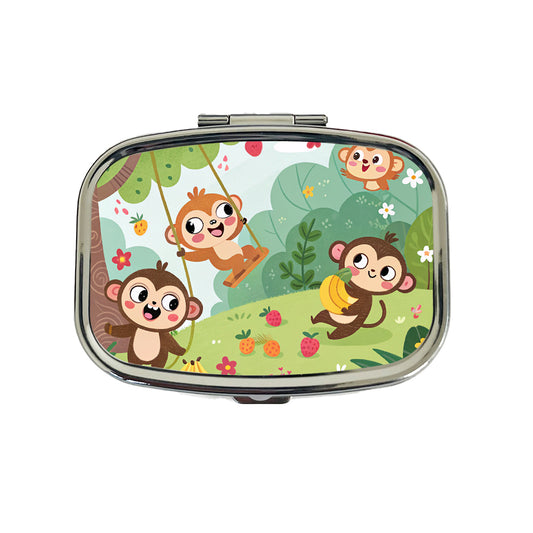 Kawaii Monkeys Travel Pill Box Case