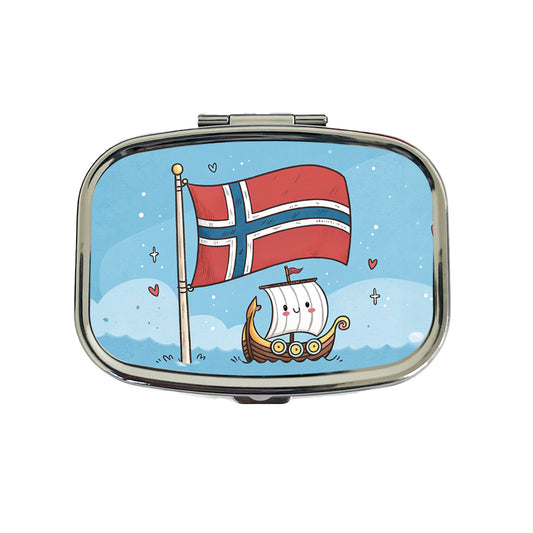 Kawaii Norway Flag Travel Pill Box Case