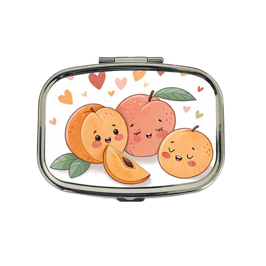 Kawaii Peaches And Hearts Travel Pill Box Case