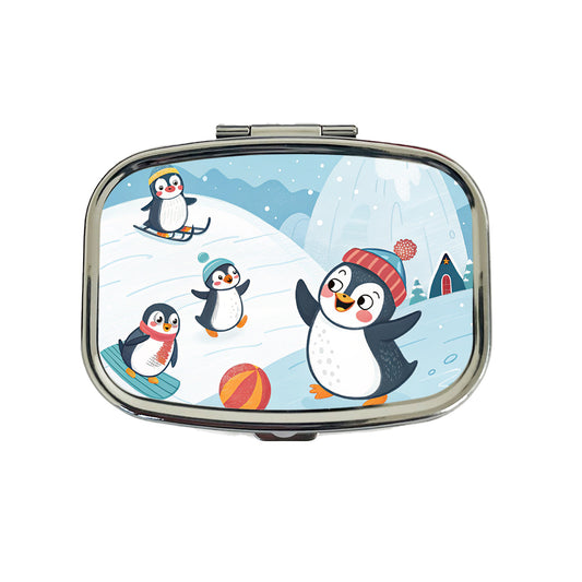 Kawaii Penguins Travel Pill Box Case