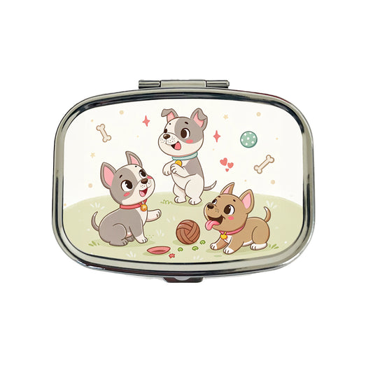 Kawaii Pitbulls Dogs Travel Pill Box Case