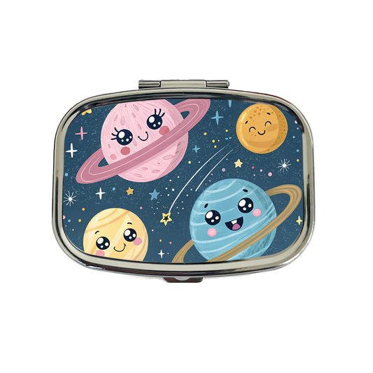 Kawaii Planets Space Astronomy Travel Pill Box Case