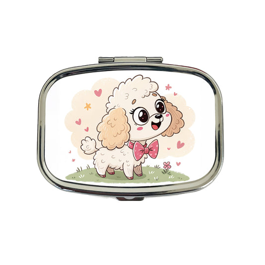 Kawaii Poodle Dog Travel Pill Box Case