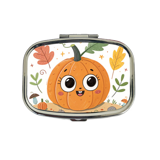 Kawaii Pumpkin Fall Autumn Halloween Travel Pill Box Case