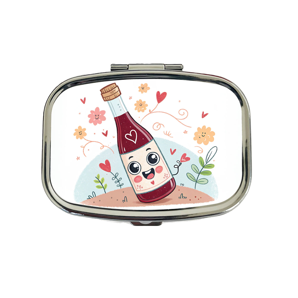 Kawaii Red Wine Alcohol Travel Pill Box Case