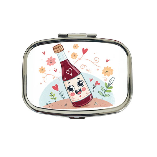 Kawaii Red Wine Alcohol Travel Pill Box Case