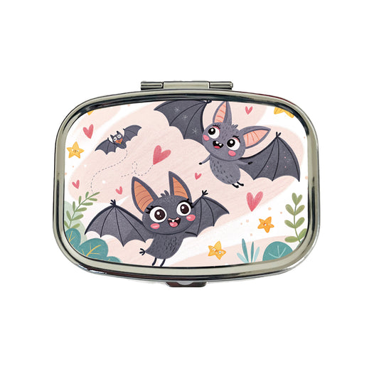 Kawaii Scattered Bats Travel Pill Box Case