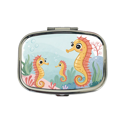 Kawaii Seahorses Travel Pill Box Case