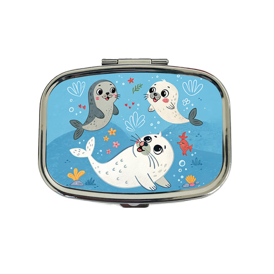 Kawaii Seals Travel Pill Box Case