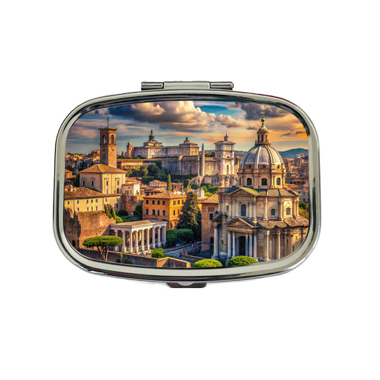 Ancient Rome City Roman Cityscape Travel Pill Box Case