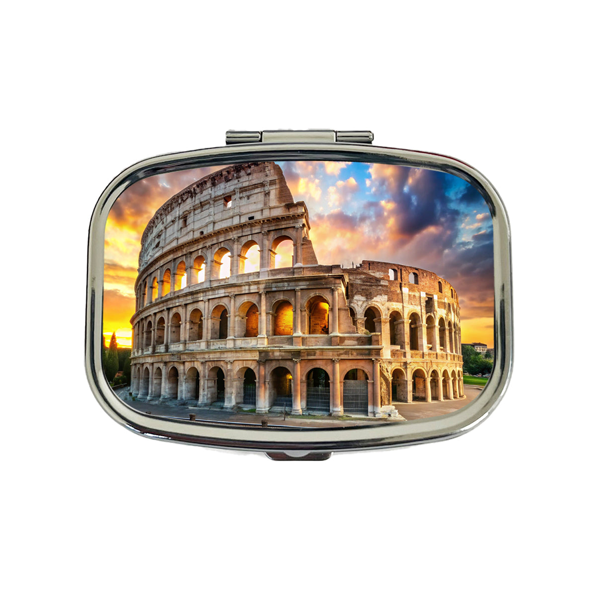 Ancient Rome Coliseum at Sunset Travel Pill Box Case