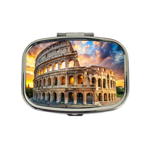 Ancient Rome Coliseum at Sunset Travel Pill Box Case