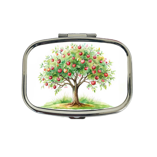 Apple Tree Watercolor Travel Pill Box Case