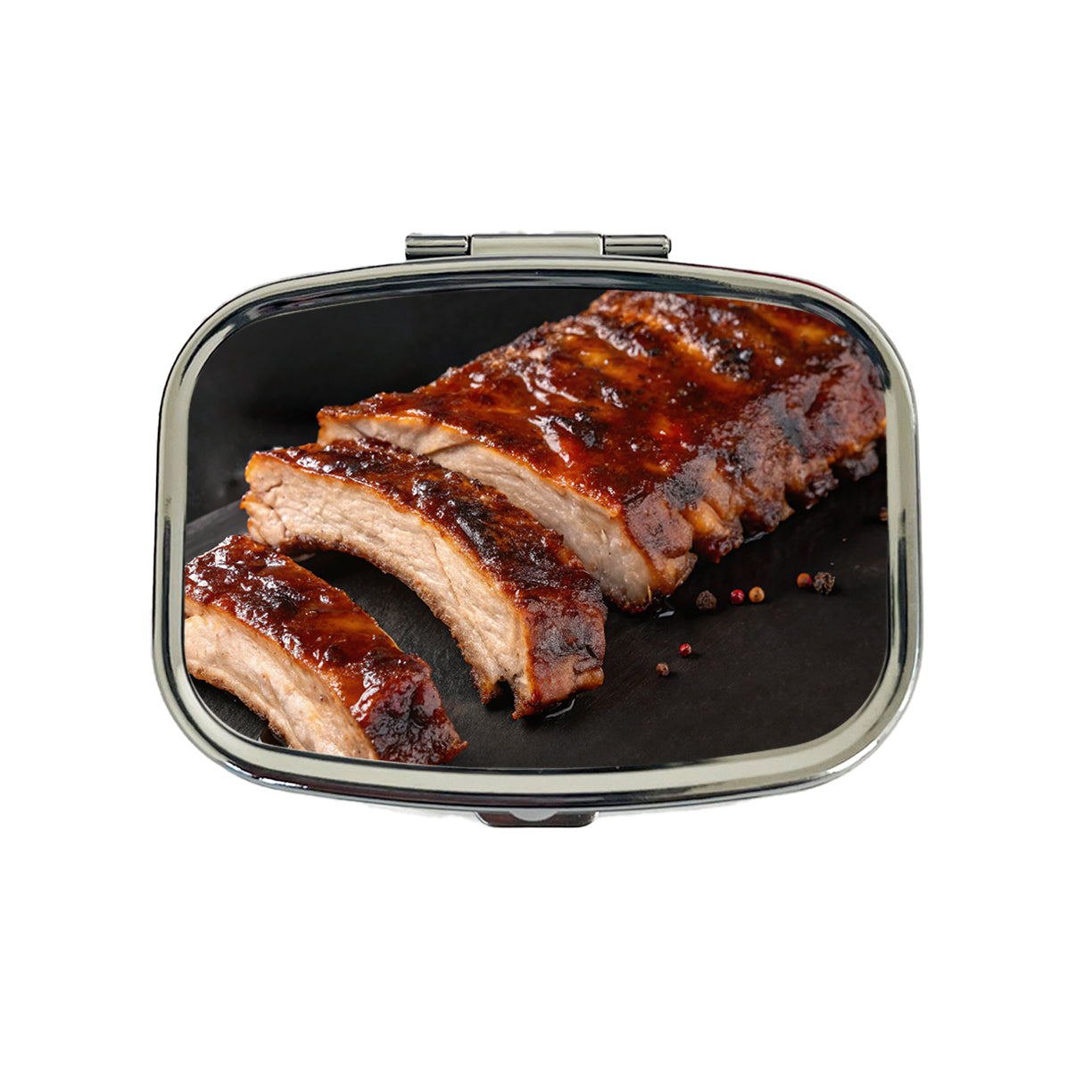 BBQ Baby Back Ribs Travel Pill Box Case