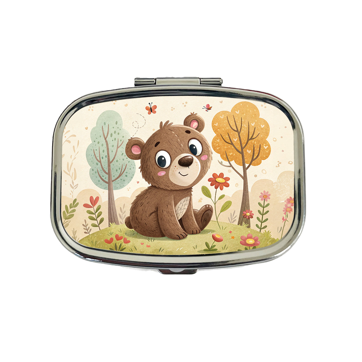 Bear Children's Illustration Style Travel Pill Box Case