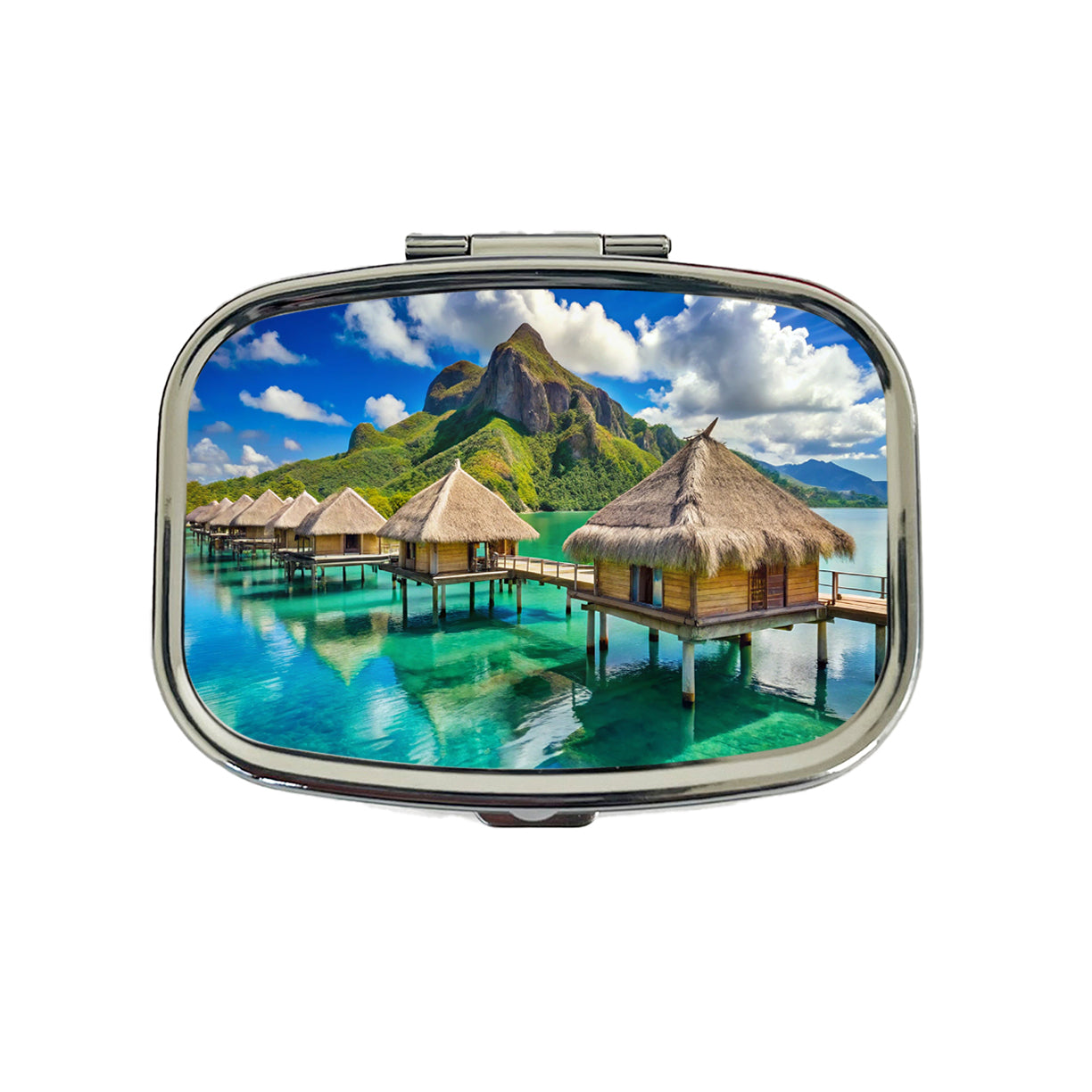 Bora Bora Huts On Water French Polynesia Travel Pill Box Case