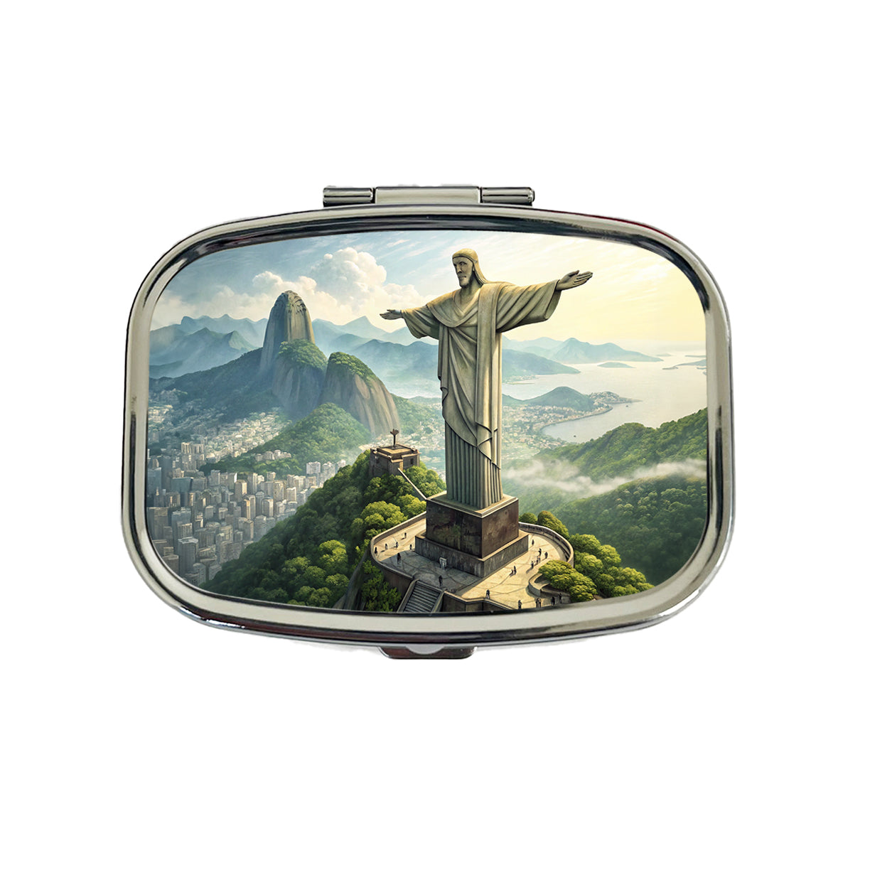 Christ The Redeemer Statue Rio De Janeiro Brazil Travel Pill Box Case