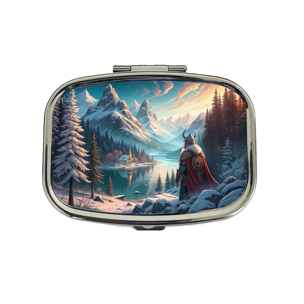 Classic Nordic Viking Anime Style Fantasy Travel Pill Box Case