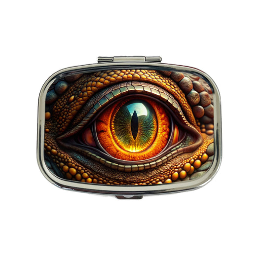 Close-Up Of a Dragon's Eye Fantasy Travel Pill Box Case