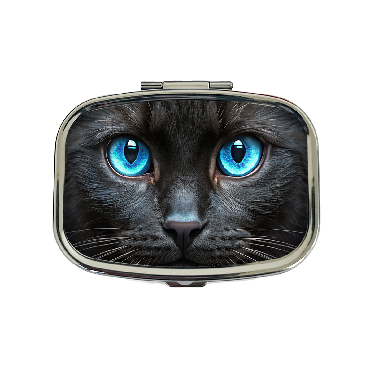 Close-Up Of Blue Cat Eyes Travel Pill Box Case