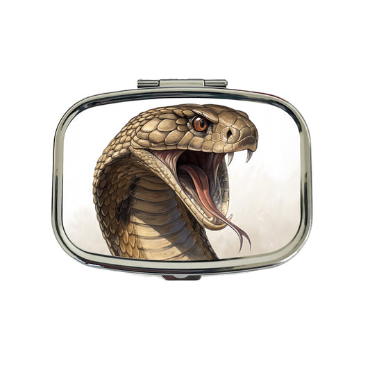 Cobra Snake Head Close-up Scary Reptile Travel Pill Box Case