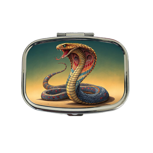 Colorful Cobra Snake Reptile Travel Pill Box Case