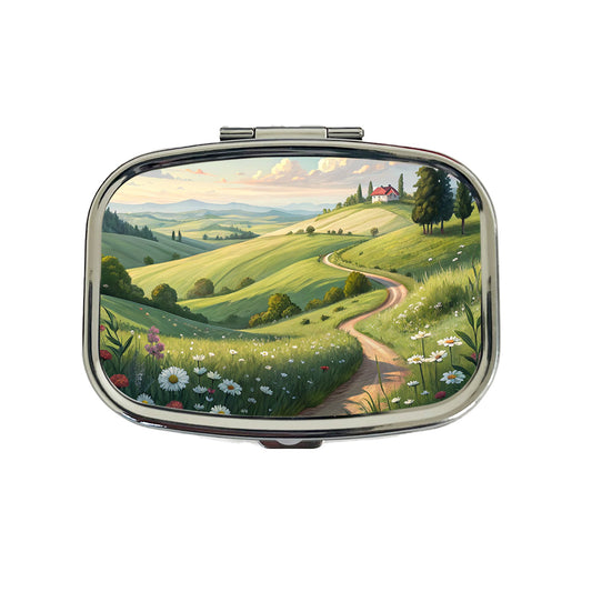 Countryside Pastoral Landscape Travel Pill Box Case