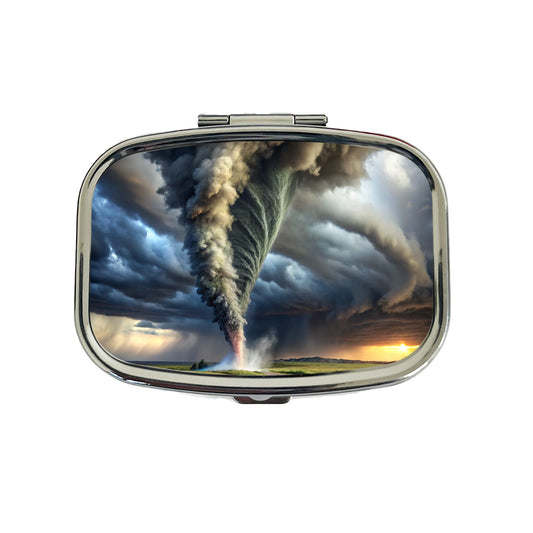 Dark and Scary Tornado Twister Travel Pill Box Case