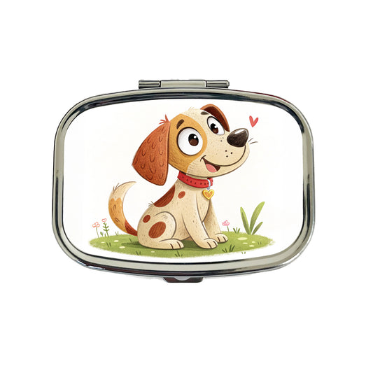 Dog Children's Illustration Style Travel Pill Box Case