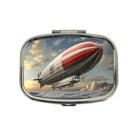 Early 1900's Dirigible Airship Blimp Travel Pill Box Case