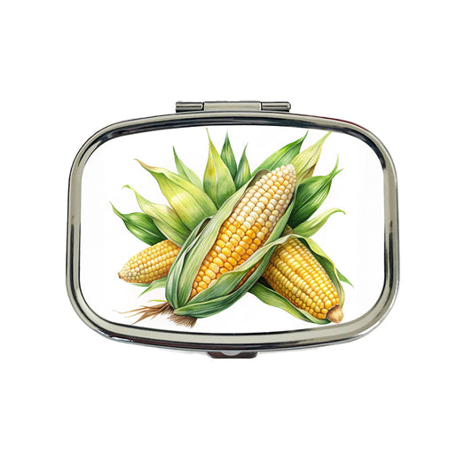 Ears of Corn Watercolor Travel Pill Box Case