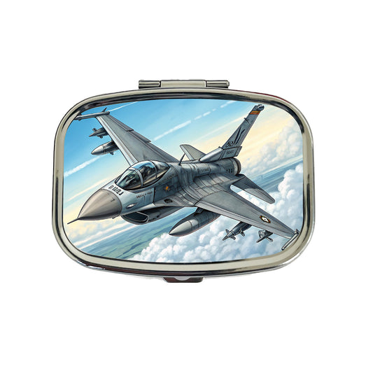 F-16 Fighting Falcon Viper US Air Force Air Superiority Fighter Plane Travel Pill Box Case