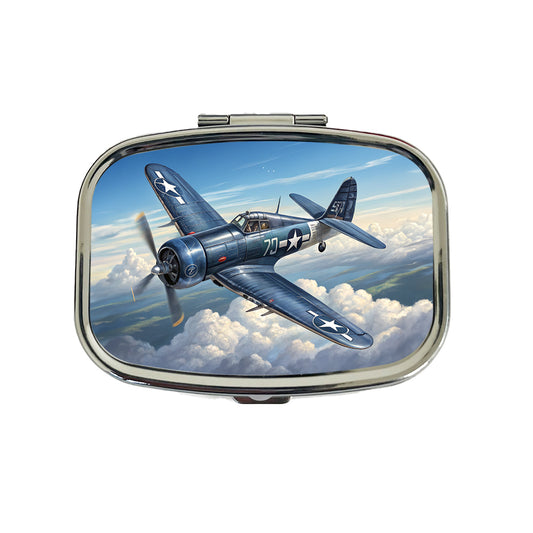 F4U Corsair WWII US Navy Marines Fighter Plane Travel Pill Box Case
