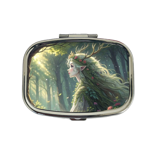 Fantasy Forest Spirit Anime Style Travel Pill Box Case