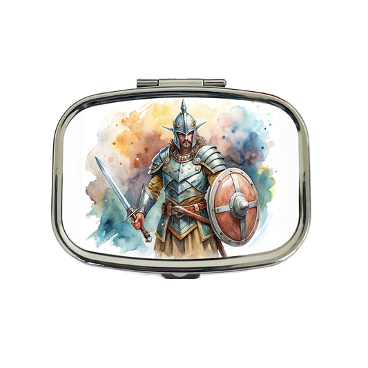 Fantasy Male Warrior Fighter With Full Armor Tank Travel Pill Box Case