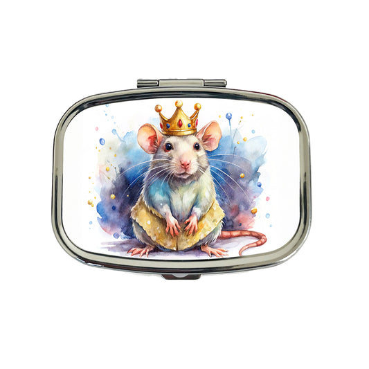 Fantasy Rat Mouse King Watercolor Travel Pill Box Case