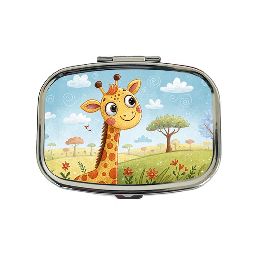 Giraffe Children's Illustration Style Travel Pill Box Case
