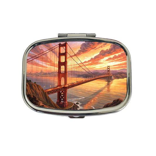 Golden Gate Bridge During Sunset San Francisco California Travel Pill Box Case