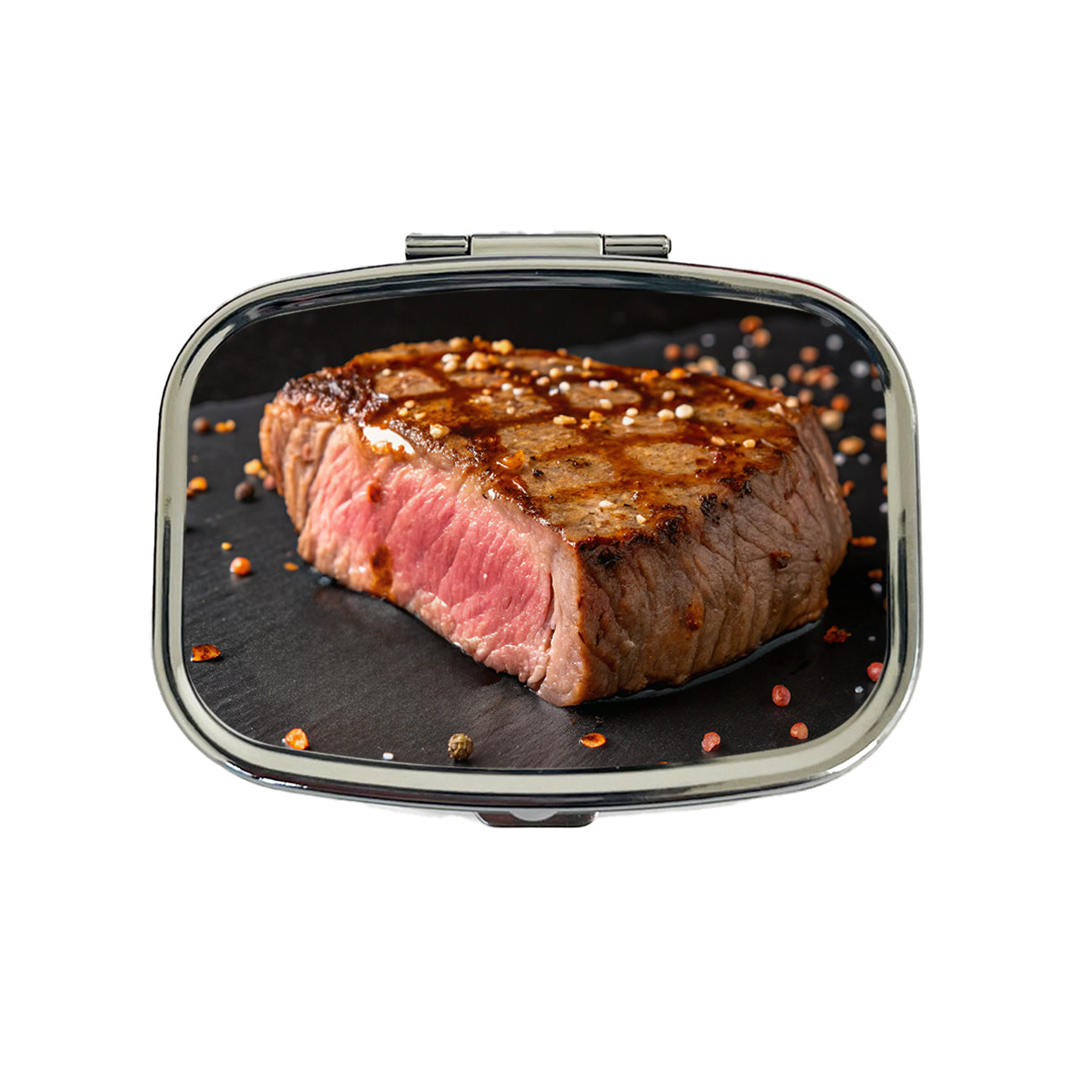 Grilled Juicy Steak Filet Travel Pill Box Case