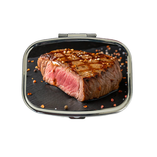 Grilled Juicy Steak Filet Travel Pill Box Case