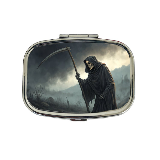 Grim Reaper Death Halloween Travel Pill Box Case