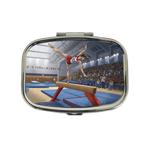 Gymnastics Balance Beam Travel Pill Box Case