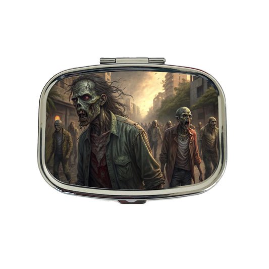 Horde Of Zombies Monsters Halloween Travel Pill Box Case