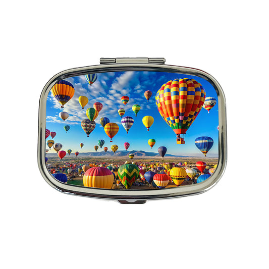 Hot Air Balloons In The Sky Balloon Festival Albuquerque Travel Pill Box Case