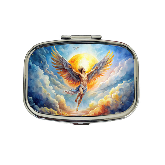 Icarus Flying Too Close To The Sun Greek Myth Watercolor Travel Pill Box Case
